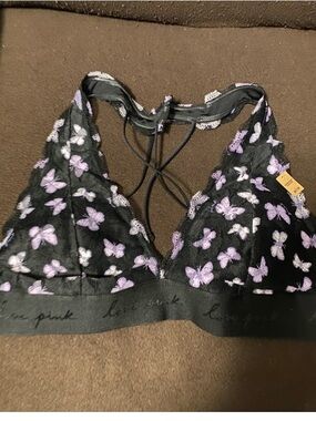 Victoria’s Secret pink butterfly strappy bralette